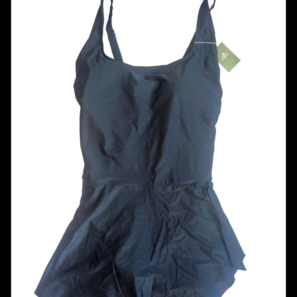 Eomenie womans black bathing Dress w/ attached swimsuit cover plus size 20W NWT